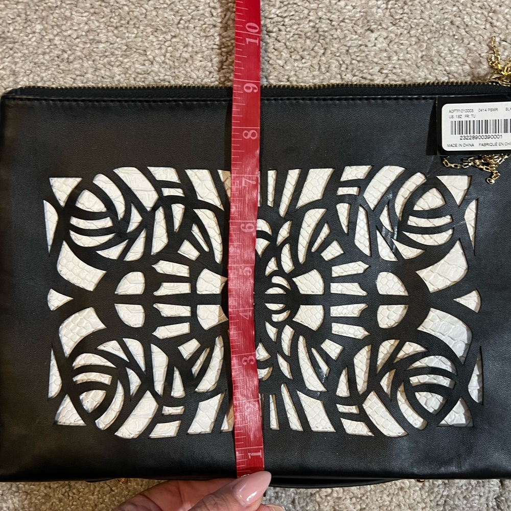 Elegant Black and White Clutch Bag